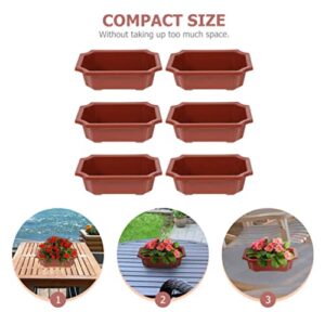 ERINGOGO Bonsai Planter Pot 6 PCS Bonsai Training Pots, 9 Plastic with Drainage Hole, Deep Flower Pot Plants Growing Pots for Nursery, Garden, Balcony Retangular Flower Pot