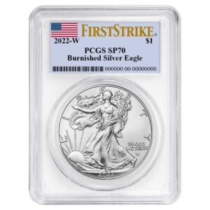 2022 w silver eagle burnished sp-70 first strike $1 pcgs sp-70