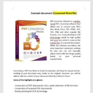 PDF Converter Ultimate - Convert PDF files into Word, Excel, PowerPoint and others - PDF converter software with OCR recognition compatible with Windows 11 / 10 / 8.1 / 8 / 7