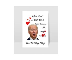 very funny "joe biden" inspired birthday card for everyone, card with envelope, joe biden happy birthday