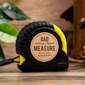 personalized tape measure, engraved tape measure, christmas birthday gift for dad grandpa, fathers day gift, no one measures up to you, loved beyond measure