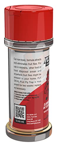 Fruit Fly Trap - Fly Devil - for Indoor Fruit Fly Use - Non-Toxic (2-Pack) Traps Fruit Flies - Fruit Fly Killer