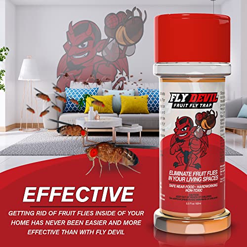 Fruit Fly Trap - Fly Devil - for Indoor Fruit Fly Use - Non-Toxic (2-Pack) Traps Fruit Flies - Fruit Fly Killer