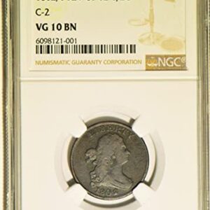 1802 Draped Bust 1802/0; Rev of '02; Early Die State Half Cent VG-10 NGC