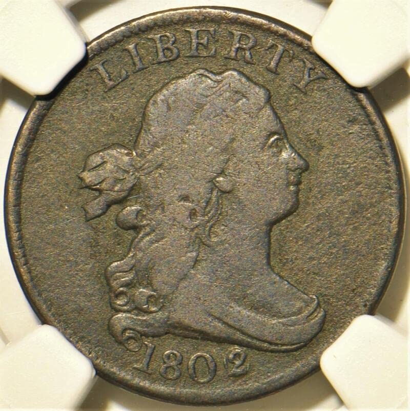 1802 Draped Bust 1802/0; Rev of '02; Early Die State Half Cent VG-10 NGC