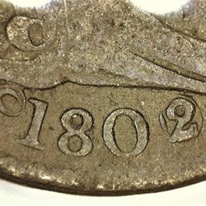 1802 Draped Bust 1802/0; Rev of '02; Early Die State Half Cent VG-10 NGC