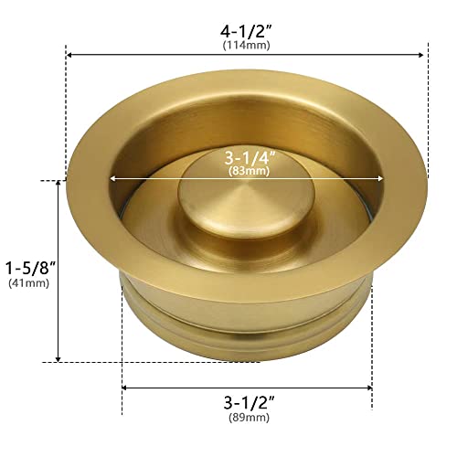 STARSTAR Kitchen Sink Flange Stopper Garbage Disposal Flange for Fit 3-1/2 Inch Standard Sink Drain Hole (Gold)