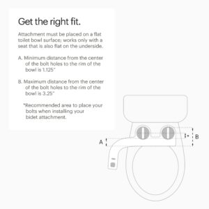 Brondell FSP-250 FreshSpa Thinline Precision Essential Bidet Attachment for Toilet Seats with Adjustable Water Pressure, Side Arm Control, Thin Profile, White (Dual Nozzles)