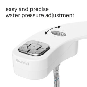 Brondell FSP-250 FreshSpa Thinline Precision Essential Bidet Attachment for Toilet Seats with Adjustable Water Pressure, Side Arm Control, Thin Profile, White (Dual Nozzles)