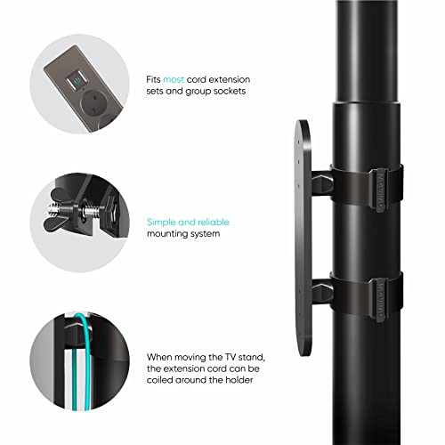 ONKRON Power Strip Surge Protector Mounting Bracket for TS1881 TV Stand Column Diameter 50 mm (APS1881) Black