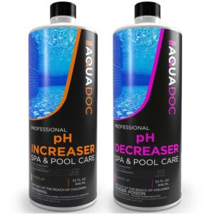 aquadoc ph increaser & decreaser for hot tub - ph up and down for hot tub spa - balance your ph up and down levels - adjust ph levels for indoor & outdoor hot tub maintenance