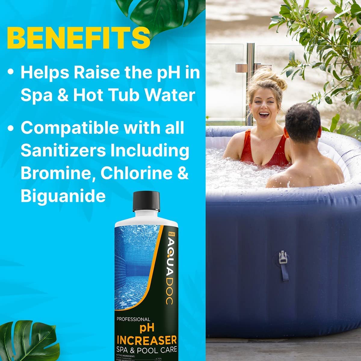 AquaDoc pH Increaser & Decreaser for Hot Tub - pH Up and Down for Hot Tub Spa - Balance Your pH Up and Down Levels - Adjust pH Levels for Indoor & Outdoor Hot Tub Maintenance