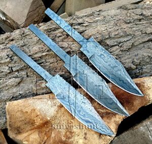 handmade damascus steel skinner blank blades 9 inches with twist pattern