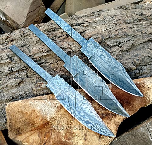 Handmade Damascus Steel Skinner Blank Blades 9 Inches With Twist Pattern