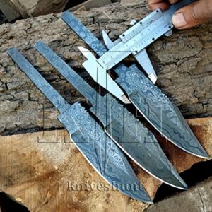 Handmade Damascus Steel Skinner Blank Blades 9 Inches With Twist Pattern