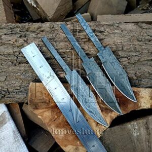 Handmade Damascus Steel Skinner Blank Blades 9 Inches With Twist Pattern