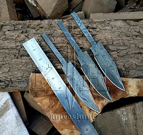 Handmade Damascus Steel Skinner Blank Blades 9 Inches With Twist Pattern