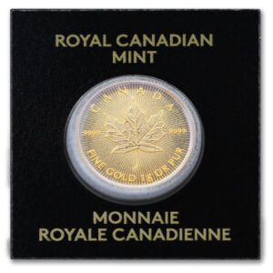 2022 1 gram .9999 canadian gold maple leaf coin brilliant uncirculated with a certificate of authenticity 50c bu
