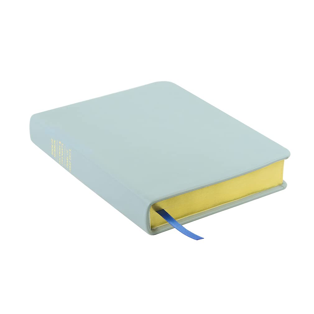 LDS Scriptures Hand-Bound Baby Blue Genuine Leather Triple Combination Fully Customizable with Book of Mormon, Doctrine & Covenants, and Pearl of Great Price Color Scripture Set