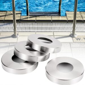 eesc2y 4-pcs oversized (2" i.d. 4.7" o.d.) pool ladder escutcheon plates covers, pool ladder rings for 1.9" inground pool& spa ladder handrail tubing- made of thickened 304 stainless steel - large