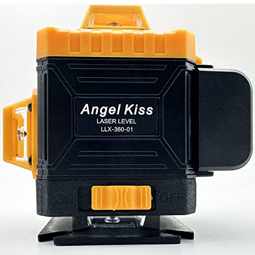 Angel Kiss Laser Level Self Leveling 4x360° 4D Green Cross Line Laser Tool for Construction and Picture Hanging, 2 Rechargeable Battery, Remote Controller, Magnetic Rotating Stand Included