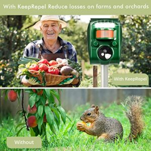 Solar Animal Repeller 2-Pack, Outdoor Waterproof with Motion Detevtor, Cat Deer Repeller, Drive Away Dog -Cat -Squirrel -Skunk -Rabbit -Rodent -Fox -Coyotes -Rat