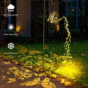 Solar Watering Can with Lights Outdoor,Hanging Solar Lantern,Metal Waterproof Garden Lights Decorations Gift for Table Patio Yards Pathway Party