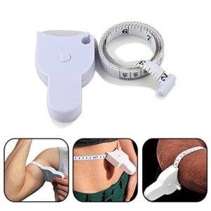 Automatic Retractable Body Measure Tape - 60 inch Telescopic Self Measuring Tape for Body Measurement and Weight Loss, Lock Pin and Push-Button Sewing Tapes-YAWALL(White)