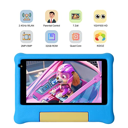 Hyjoy Kids Tablet 7" HD Display, Android 11 Tablet for Kids 2GB RAM 32GB ROM Parental Control Tablets (Blue)