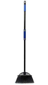 xifando four-section rod long-handled broom,heavy-duty broom, angle broom for outdoor/indoor（black+blue）