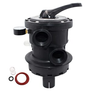 tiroar sp0714t top-mount multi port valve compatible with hayward variflo,replacement for hayward above-ground pro or vl 210 series sand filter，1-1/2 seven position control valve，black