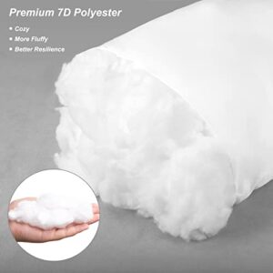 Fixwal 22x22 Inches Outdoor Pillow Inserts Set of 2, Waterproof Decorative Throw Pillows Insert, Square Pillow Form for Patio, Furniture, Bed, Living Room, Garden (White)