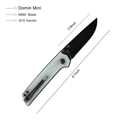 Kizer Domin Mini Folding Knife G10 Handle EDC Knives, N690 Steel Thumb-Stud Pocket Knife, V3516N7