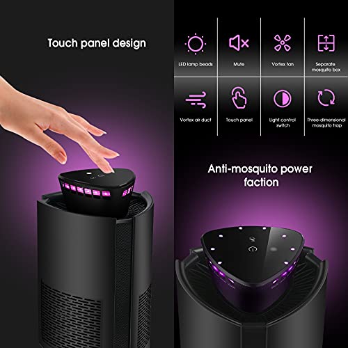 JCKEL Fly Trap, Electric Indoor Mosquito Killer with Powerful Suction Fan and Screen Touch Button for Mosquitoes, Flies, Moths, Effective Fruit Fly Traps for Indoor and Outdoor(Black)