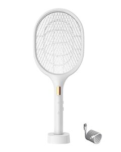 bug zapper racket, electric fly swatter, 2 in 1 swatter zapper, mosiller bug zapper with 3-layer safety mesh, fruit fly swatter electric zapper, indoor bug zapper for home
