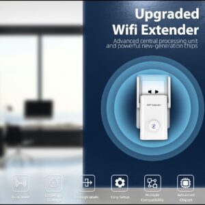 2023 New WiFi Extender 1200Mbps WiFi Signal Booster for Home 6000 Sq.ft and 35 Devices, Dual Band 2.4G/5G Outdoor Signal Amplifier with Ethernet Port