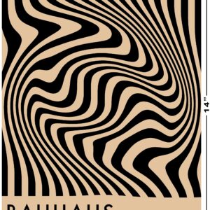 Mid Century Modern Bauhaus Wall Art - 11x14" UNFRAMED Print - Abstract Wall Decor - Exhibition Poster Replication (Black)