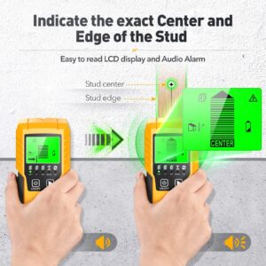 Stud Finder Wall Scanner Detector - 5 in 1 Electronic Wall Wood Metal Stud Finder Edge Center Beam Finders Stud Sensor with LCD Display for Live AC Wire Pipe Metal Wood Studs Joist Drywall Detection