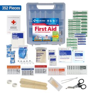 First Aid Only 91268 QuickTreat Dispenser Emergency First Aid Kit for Home, Work and Travel, 352 Pieces