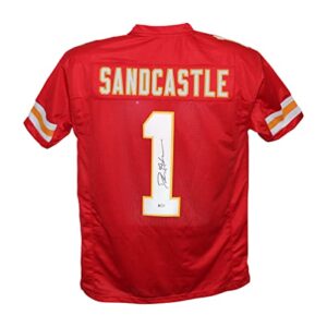 deion sanders leon sandcastle autographed pro style red jersey beckett