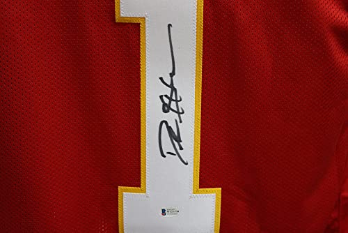 Deion Sanders Leon Sandcastle Autographed Pro Style Red Jersey Beckett