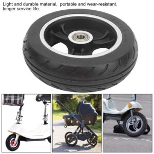 Diydeg 6 Inch Solid Tire Wheel, 145X4.0 Rubber Non Inflatable Flat Wheel Explosion Proof Replacement Utility Tire Wheel Solid Pneumatic Tires Wheels for Electric Scooters Children