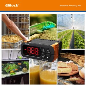 Elitech STC-1000HX Temperature Controller STC-1000 2nd Upgraded ℉⇋℃ Fahrenheit Celsius Switchable Origin Digital 110V Thermostat 2 Relays Advanced from STC-1000 New Panel 30% Larger