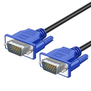 uvooi vga cable 5 feet, vga to vga monitor cable 1080p full hd 15pin male to male video cord for computer pc monitor laptops tv projectors and more (blue, 1.5m)