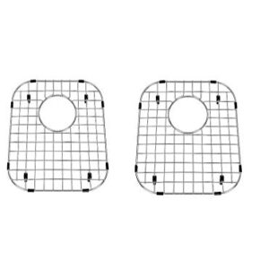Starstar 50/50 Double Bowl Kitchen Sink Bottom Two Grids, Stainless Steel Kitchen Sink Protector (11 5/8" x 13 9/16")