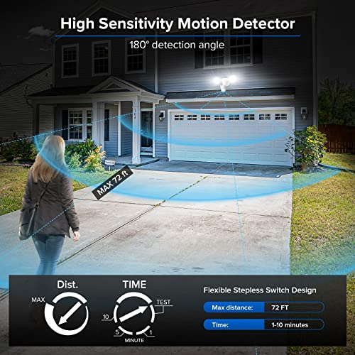 SANSI 4000LM Motion Sensor Outdoor Light 30W LED Flood Lights Outdoor with Ceramic Tech., 5000K Dusk to Dawn Security Light,320 Degree Wide Angle Illumination for Garage Yard Patio Bright Pro Series
