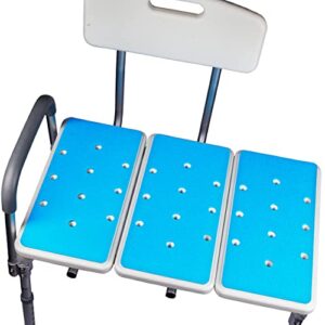 3 pcs bathtub transfer bench cushions with adhesive backing, shower pads non slip soft foam pad 15'' x 7.5'' padded bath tub bench, 26'' chair pad, seat mat, cover (mat196x382)