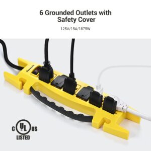 DEWENWILS Workshop Power Strip with 15FT Long Extension Cord, UL Listed