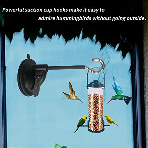 4 Pack Window Suction Cup Bird Feeder Hanger for Bird Feeders and Wind Chimes and Plant, Bird Feeder Hook with Strong Suction Cup, Using The Glue Drop Process- no Feeder and Wind Chimes and Plant