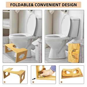 Bamboo Poop Stool, Foldable Toilet Stool Squat Adult with Anti Slip Layer, Bathroom Potty Stool by Bulkpanda